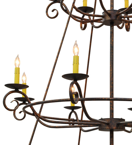 60"W Estrella 24 Lt Three Tier Chandelier