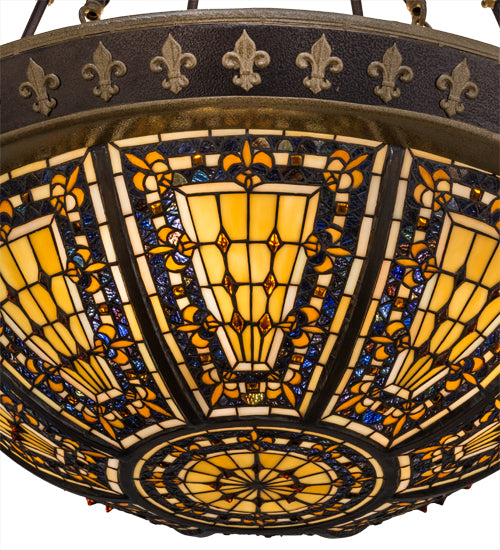 28"W Fleur-De-Lis Semi-Flushmount