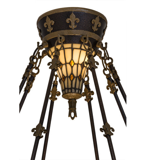 28"W Fleur-De-Lis Semi-Flushmount