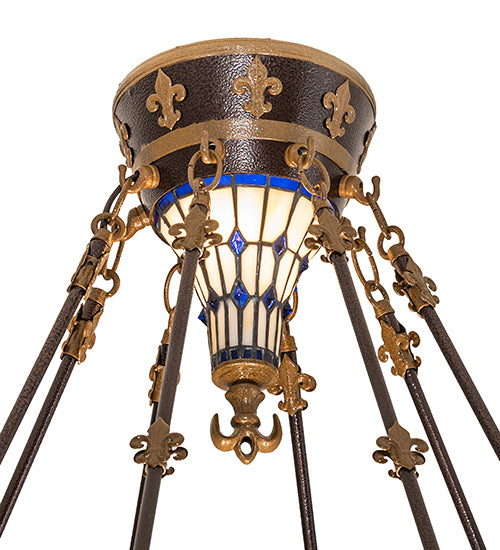 28" Wide Fleur-De-Lis Semi-Flushmount