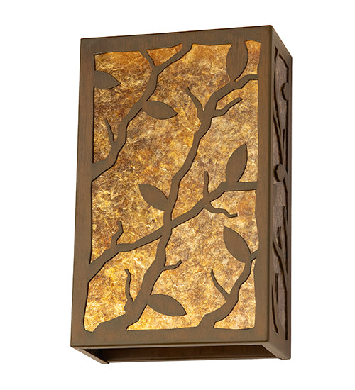 10" Wide Branches With Leaves Wall Sconce