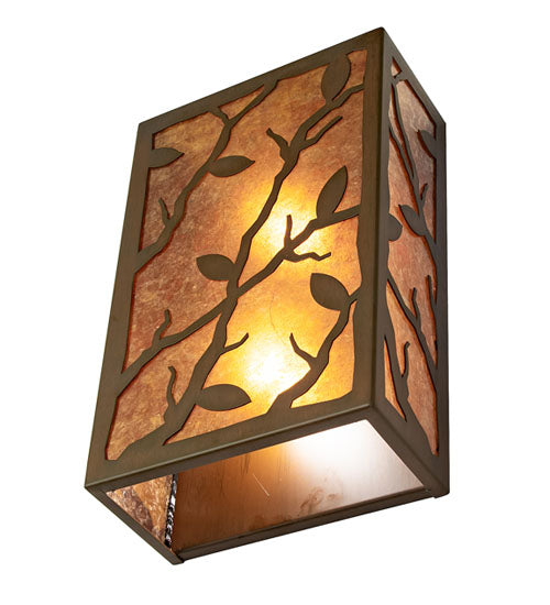 10" Wide Branches With Leaves Wall Sconce