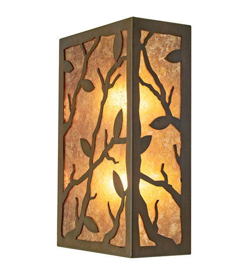 10" Wide Branches With Leaves Wall Sconce