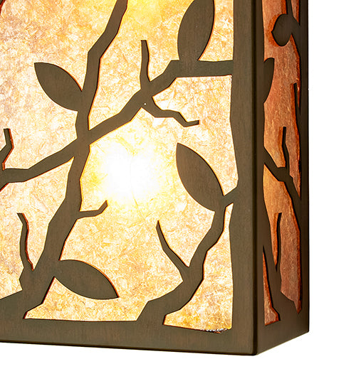 10" Wide Branches With Leaves Wall Sconce