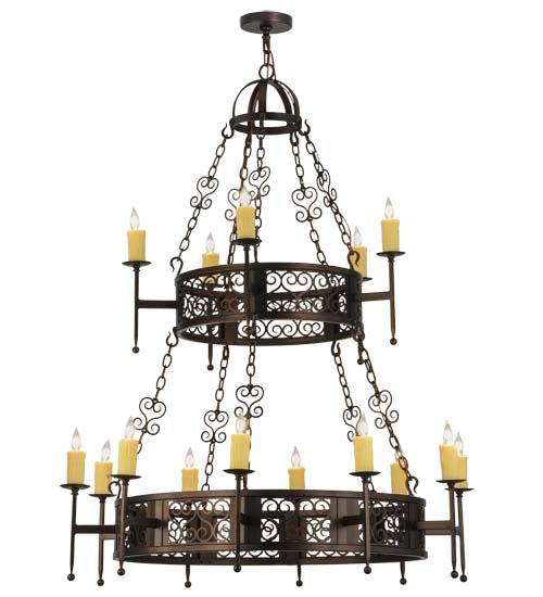 48"W Toscano 15 Lt Two Tier Chandelier