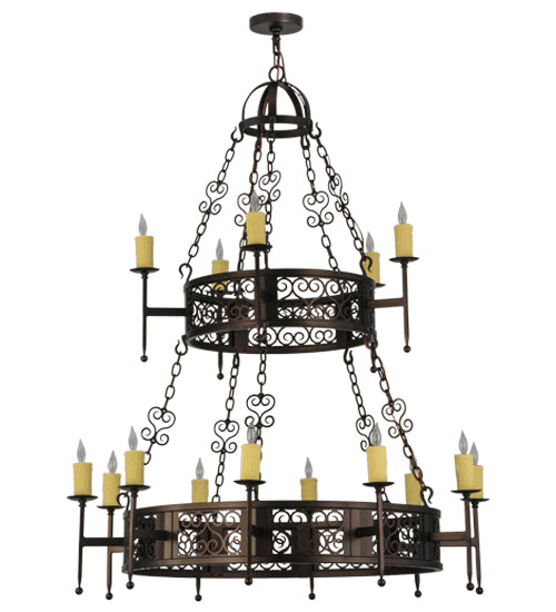 48"W Toscano 15 Lt Two Tier Chandelier