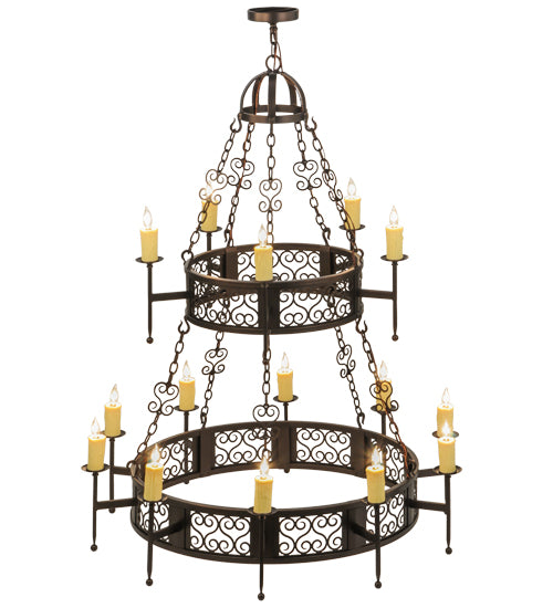 48"W Toscano 15 Lt Two Tier Chandelier