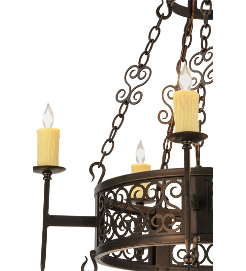 48"W Toscano 15 Lt Two Tier Chandelier