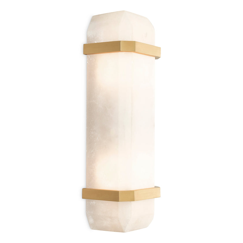 Wall Lamp Pandora Alabaster Antique Brass Finish UL