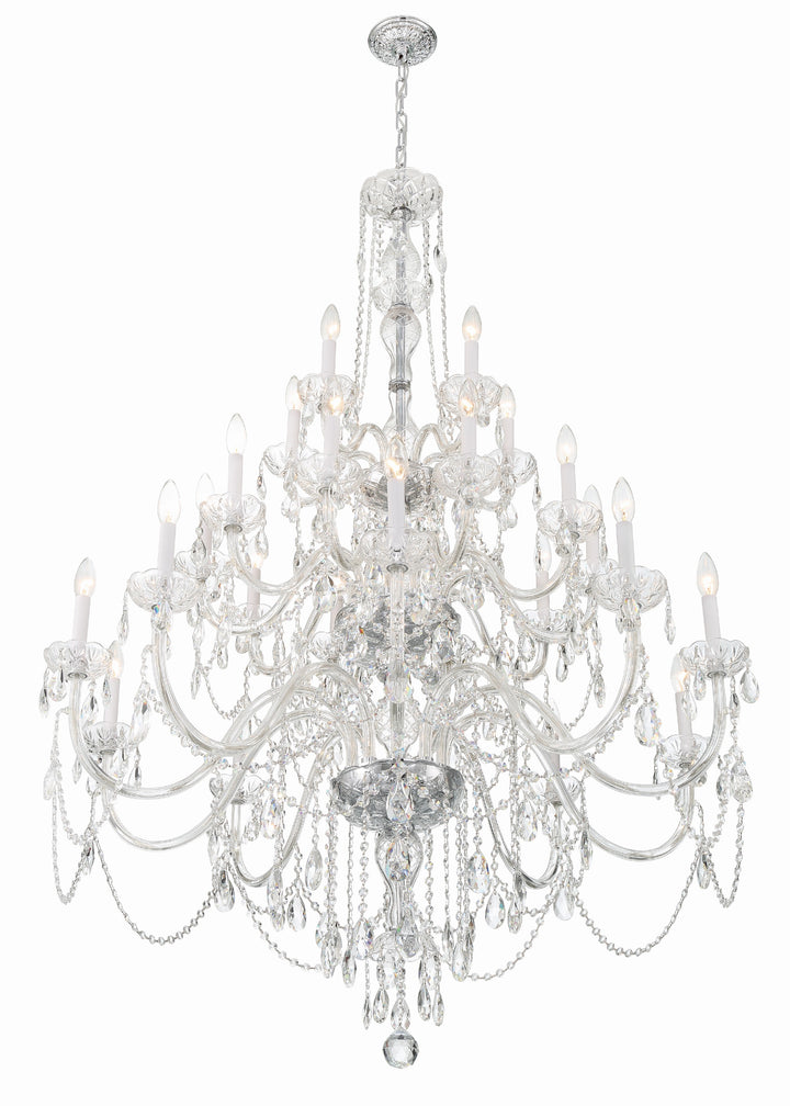 Crystorama Traditional Crystal 25 Light Hand Cut Crystal Polished Brass Chandelier