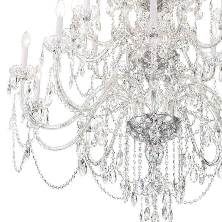 Crystorama Traditional Crystal 25 Light Hand Cut Crystal Polished Brass Chandelier