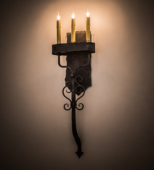 10"W Ahriman 3 Lt Wall Sconce