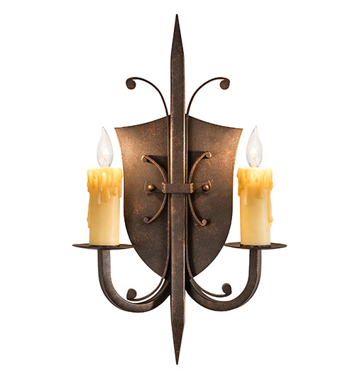 11" Wide Shield 2 Light Wall Sconce