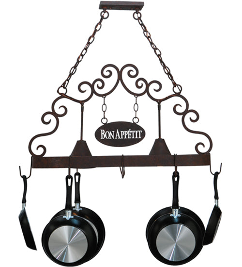 34" Long Bon Appetit 2 Light Pot Rack