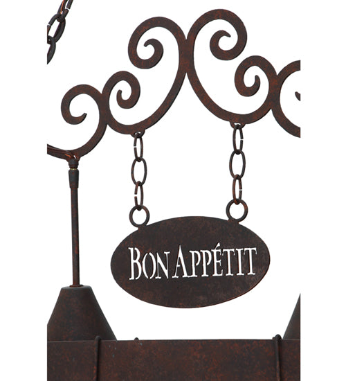 34" Long Bon Appetit 2 Light Pot Rack