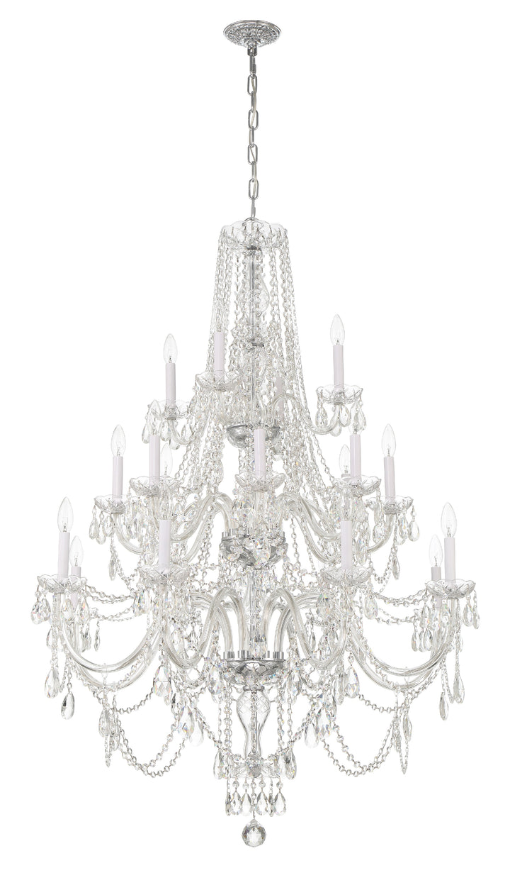 Crystorama Traditional Crystal 20 Light Hand Cut Crystal Polished Brass Chandelier