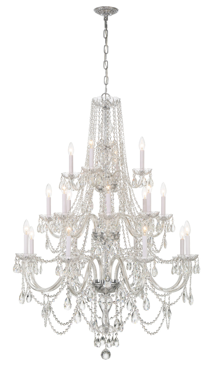 Crystorama Traditional Crystal 20 Light Hand Cut Crystal Polished Brass Chandelier