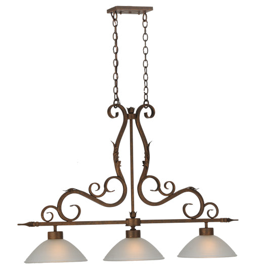 49" Long Zamora 3 Light Island Pendant