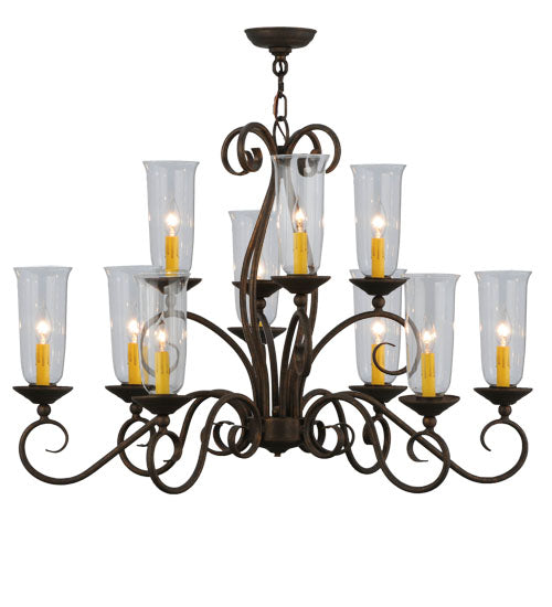 36"L Wallis 10 Lt Oblong Chandelier