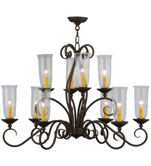 36"L Wallis 10 Lt Oblong Chandelier