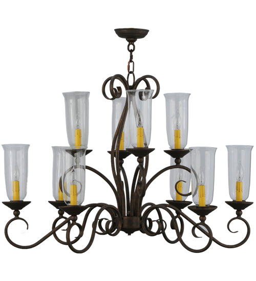 36"L Wallis 10 Lt Oblong Chandelier