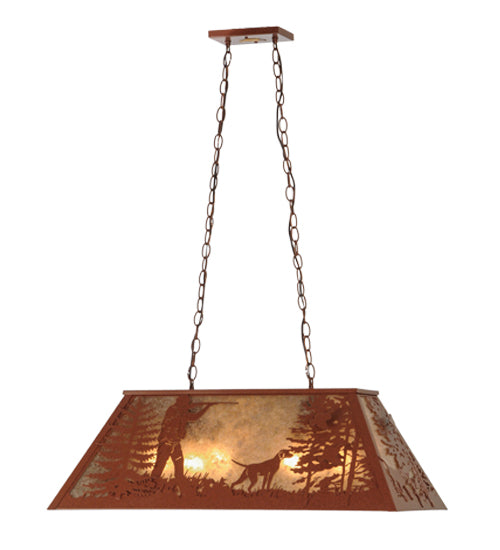 33"L Quail Hunter W/Dog Oblong Pendant