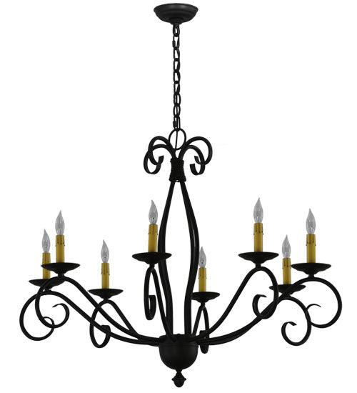 36"W Sienna 8 Lt Chandelier