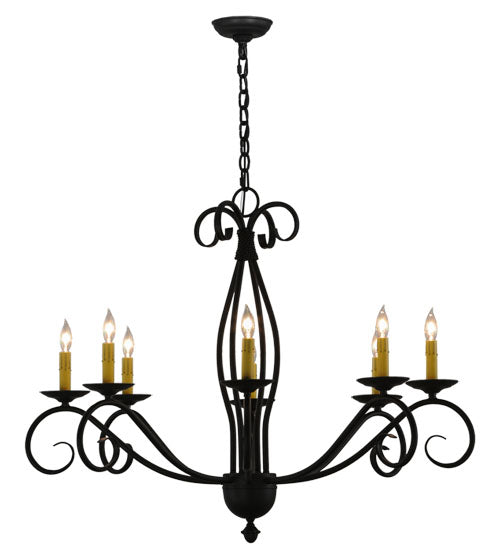 36"W Sienna 8 Lt Chandelier