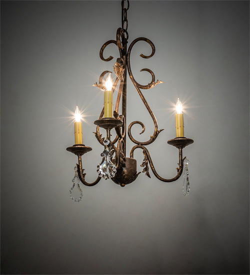 18" Wide French Elegance 3 Light Chandelier