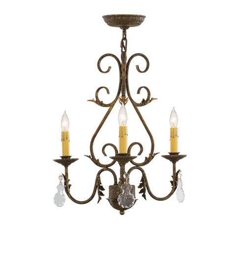 18" Wide French Elegance 3 Light Chandelier