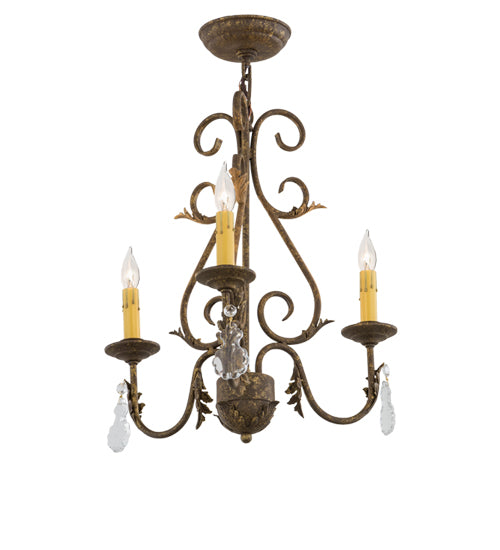 18" Wide French Elegance 3 Light Chandelier