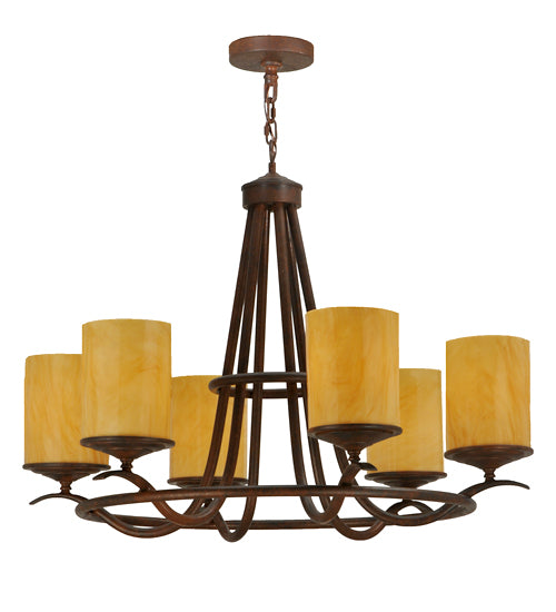 36" Wide Octavia 6 Lt Chandelier