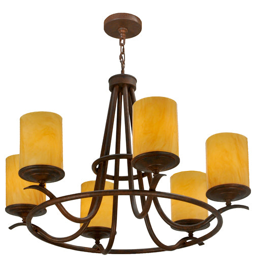 36" Wide Octavia 6 Lt Chandelier