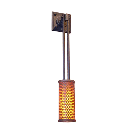 9" Wide Perforated Cylinder Wall Sconce