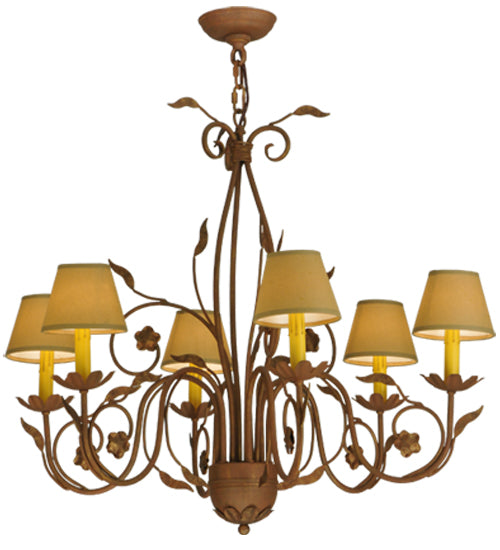 31"W Bordeaux 6 Lt Chandelier