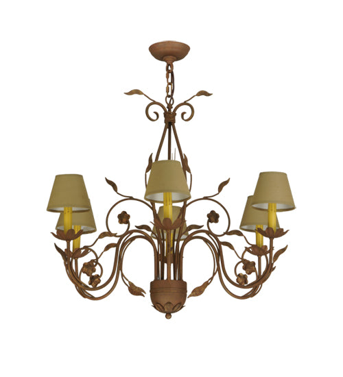 31"W Bordeaux 6 Lt Chandelier