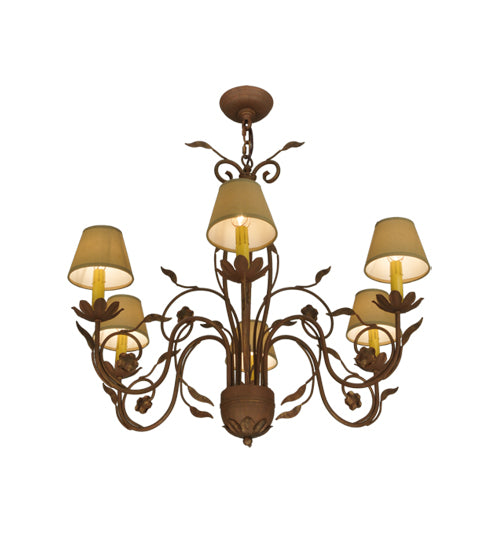 31"W Bordeaux 6 Lt Chandelier