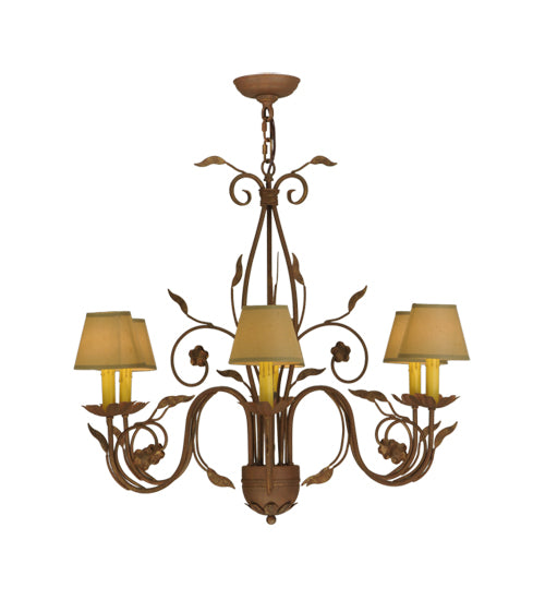 31"W Bordeaux 6 Lt Chandelier