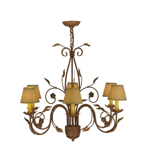 31"W Bordeaux 6 Lt Chandelier