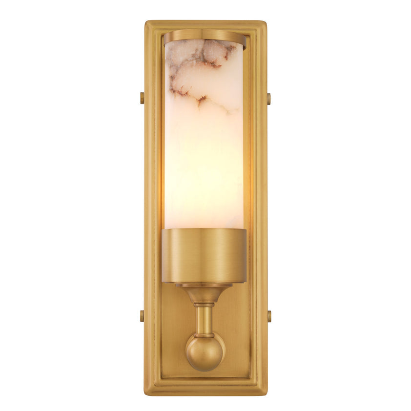 Wall Lamp Valentine Antique Brass Finish Alabaster UL