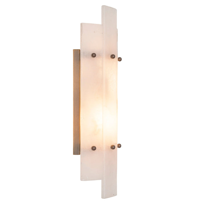 Wall Lamp Caprera Antique Brass Finish Alabaster UL