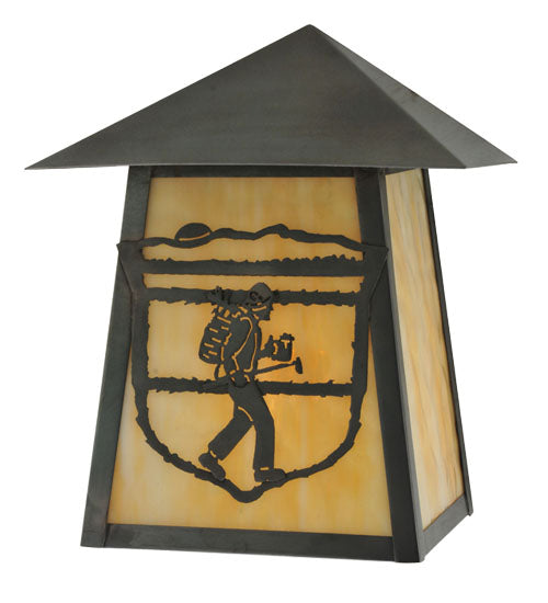 9"W Lake Clear Lodge Hiker Wall Sconce