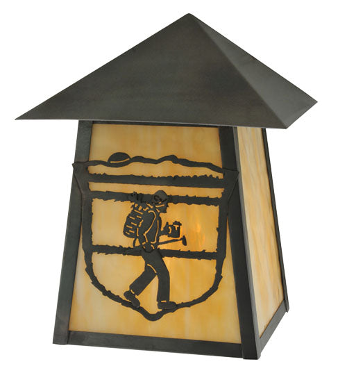 9"W Lake Clear Lodge Hiker Wall Sconce