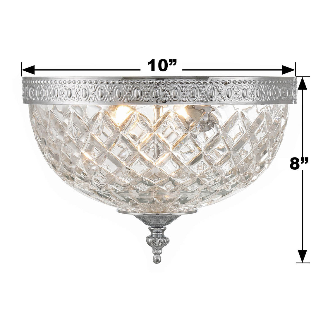 Crystorama Crystorama 2 Light English Bronze Crystal Flush Mount