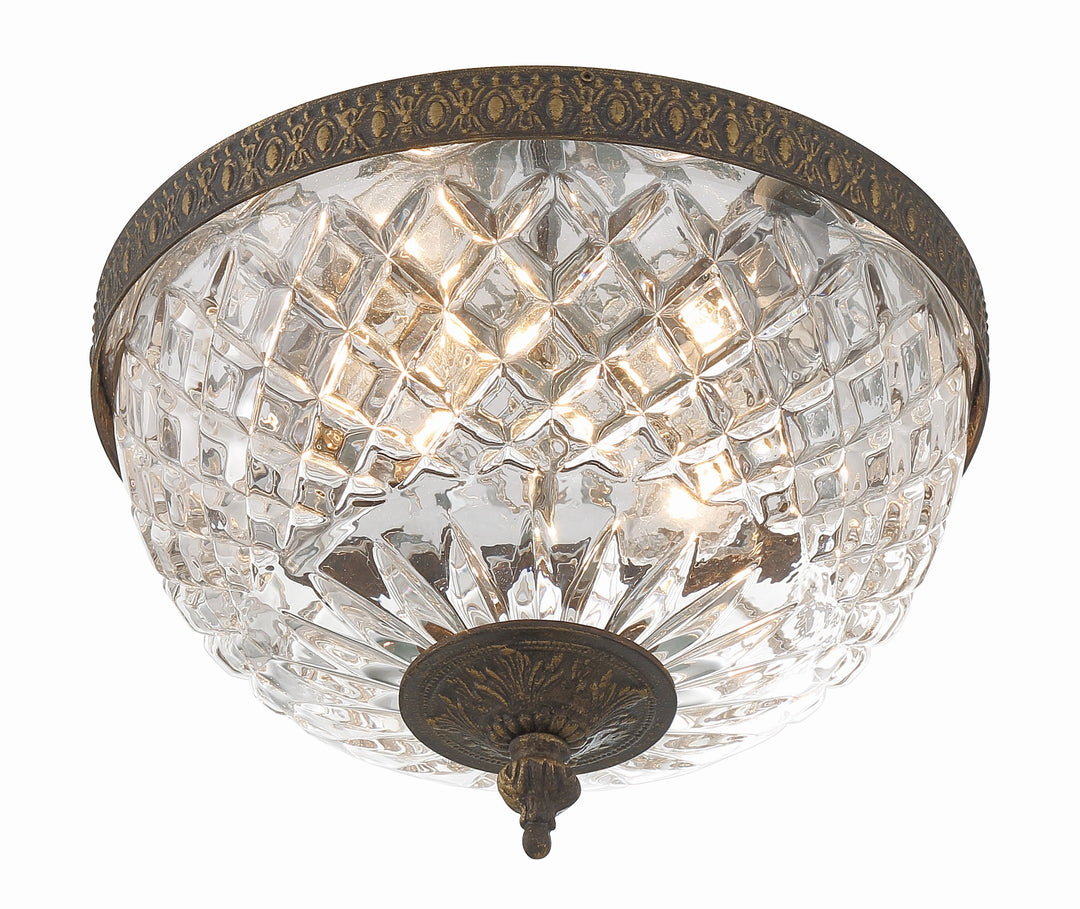 Crystorama Crystorama 2 Light English Bronze Crystal Flush Mount