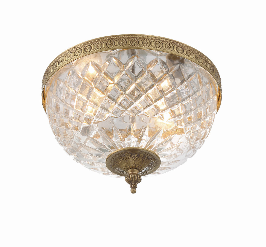 Crystorama Crystorama 2 Light English Bronze Crystal Flush Mount