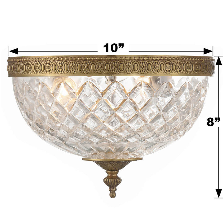 Crystorama Crystorama 2 Light English Bronze Crystal Flush Mount