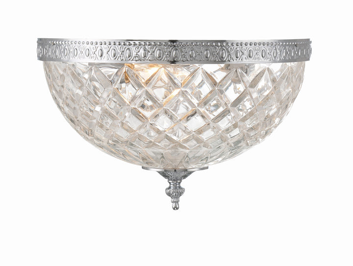 Crystorama Crystorama 3 Light English Bronze Crystal Flush Mount