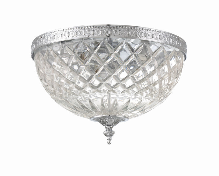 Crystorama Crystorama 3 Light English Bronze Crystal Flush Mount