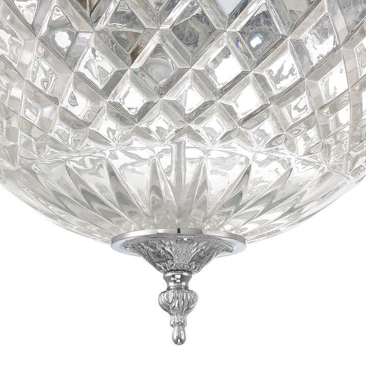 Crystorama Crystorama 3 Light English Bronze Crystal Flush Mount